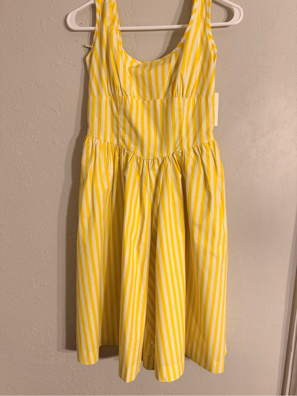 Anthropologie Yellow & White Striped Sleeveless Jumpsuit